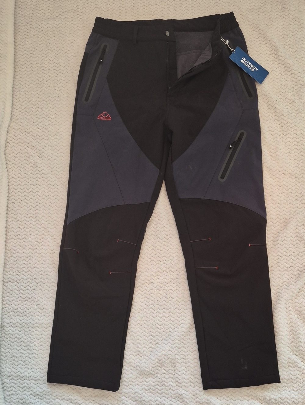 Outdoor Softshell Boys Pants - Black & Charcoal